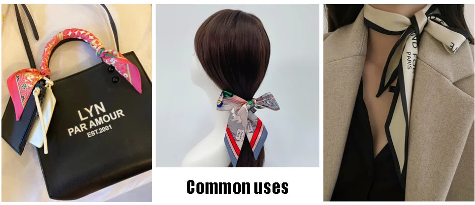 Smal Sidenscarf med Hästmotiv – Elegant Country Chic