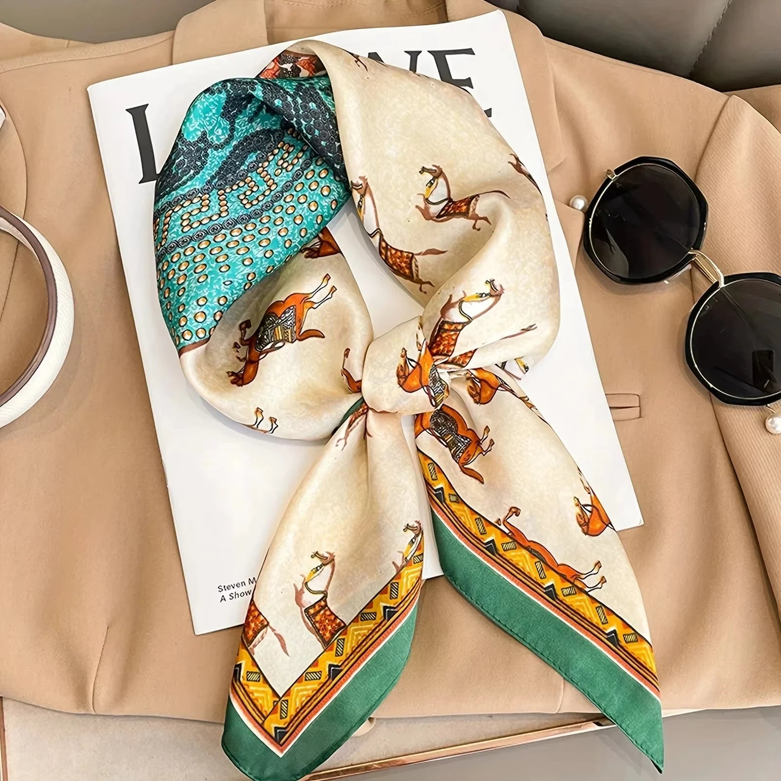 Lyxig Sidensjal 70x70 cm – Elegant & Mångsidig