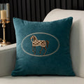 Kuddfodral med handbroderat hästmotiv – 45x45 cm