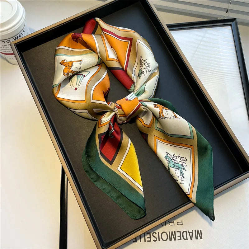 Lyxig Sidensjal 70x70 cm – Elegant & Mångsidig