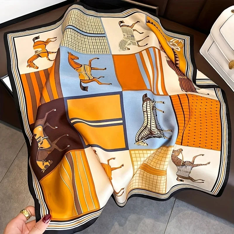 Lyxig Sidensjal 70x70 cm – Elegant & Mångsidig